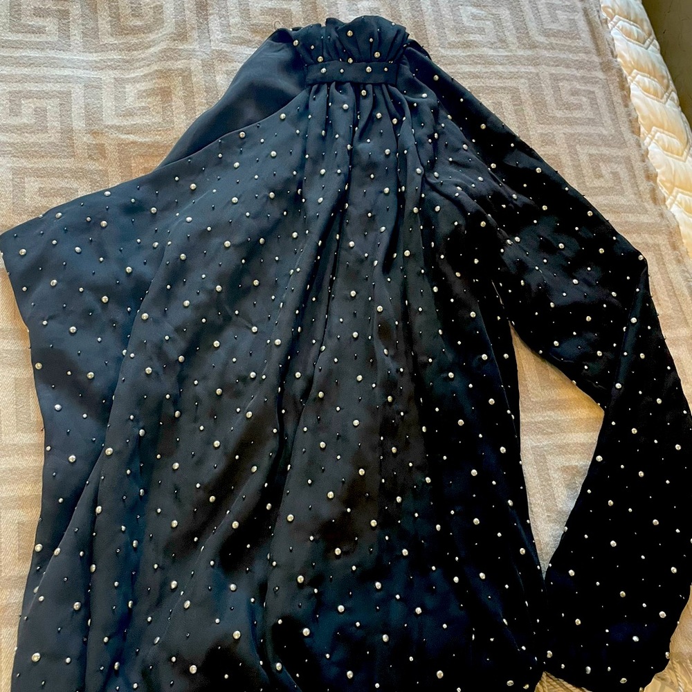 Robert Rodriguez Studded One Shoulder Blouse